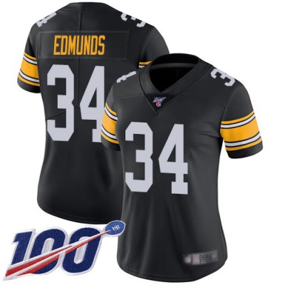 Nike Pittsburgh Steelers #34 Terrell Edmunds Black Alternate Women's Stitched NFL 100th Season Vapor Limited Jersey
